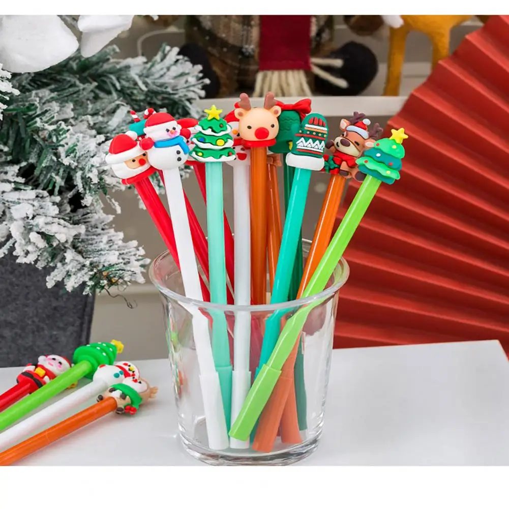 

Christmas Pen Caps Christmas Gel Ink Pens Set for Kids Teachers Festive Holiday Designs School Supplies Party Favors Deer