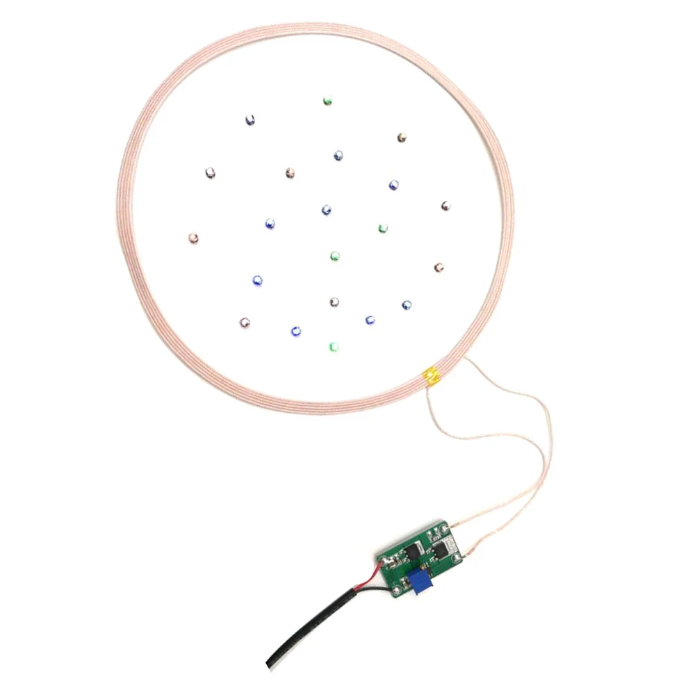 Imagem -02 - Módulo de Alimentação sem Fio Bobina de Carregamento Transmissor de Carga Luz Receptora Led Modelo Faça Você Mesmo Remoto dc 12v 24v 300 mm