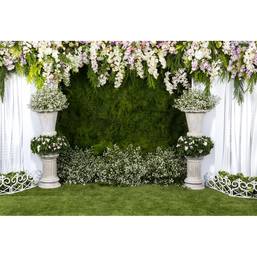 Flower Floral Wedding Scene Backdrops for Photography Bridal Ceremony Bride Portrait Photographic Background Photo Studio Props