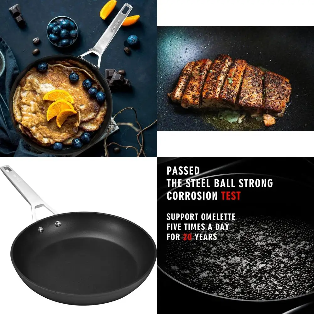 

12.5 Titanium & Ceramic Nonstick Skillet Pan - Sturdy, Durable, Oven-Safe to 700°F, Dishwasher-Safe for Various Stove Types