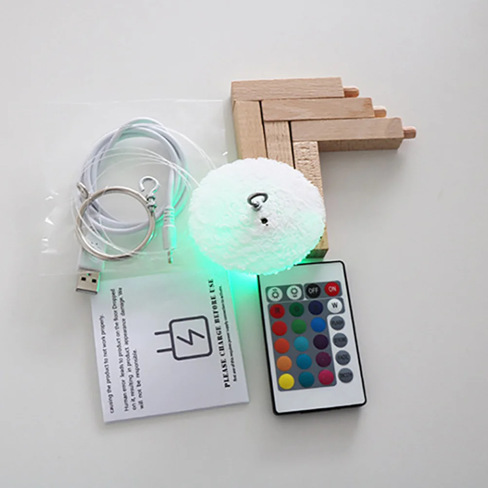 

Moon Ball Shape LED Pendant Lamp Decorative 13cm Wood Hanging Rope Ceiling Light 3D Printed Modern Lighting for Home Bar Cafe