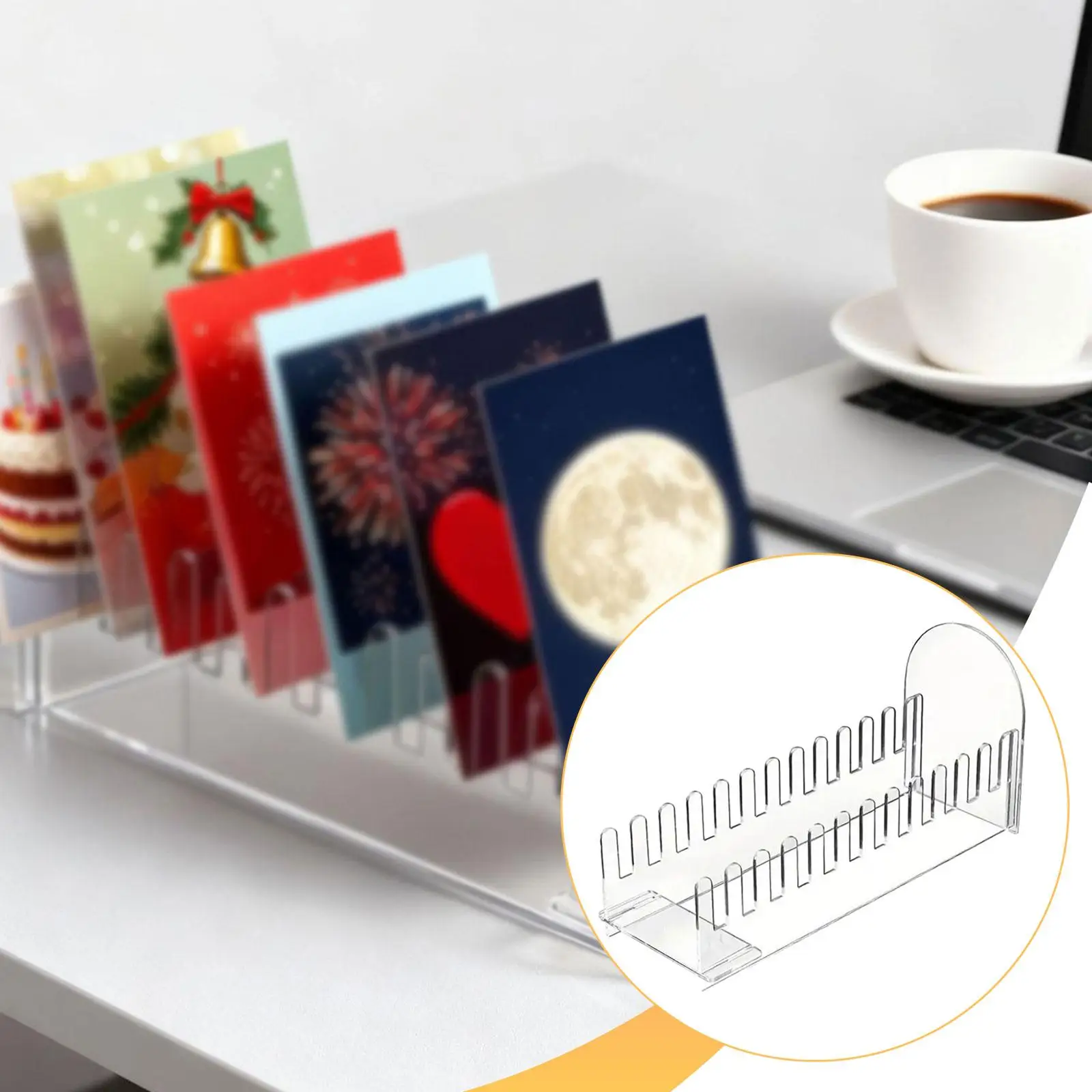 Greeting Card Display Stand Postcard Organizer for Tabletop Stickers Office