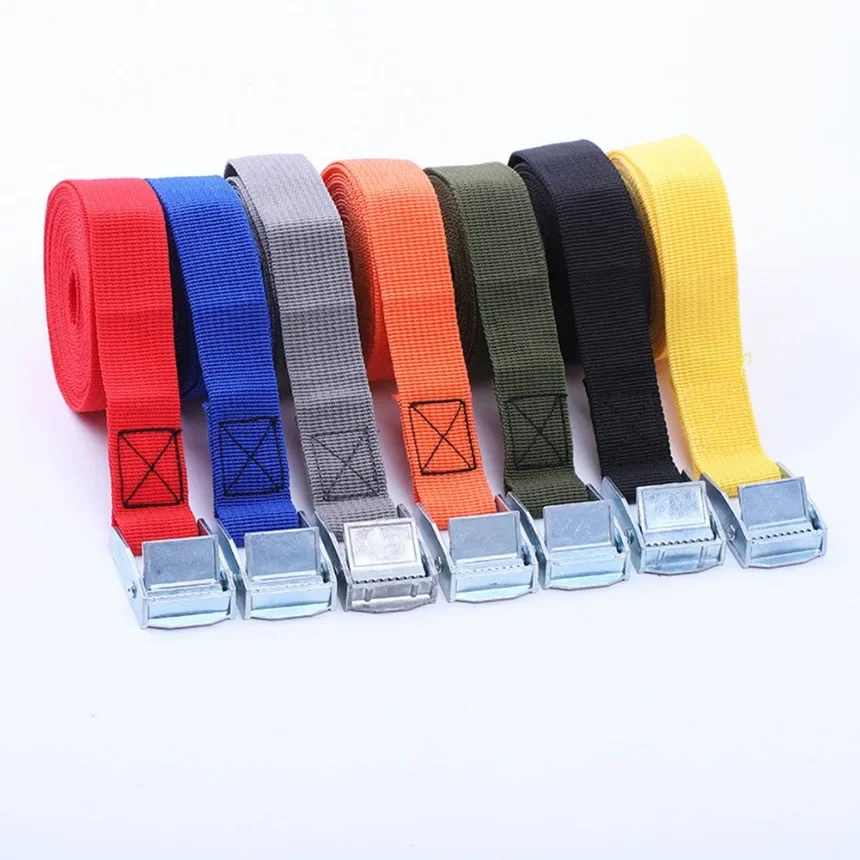 1M Buckle Tie-Down Belt Cargo Straps for Car motorcycle bike With Metal Buckle Tow Rope Strong Ratchet Belt for Luggage Bag 1x