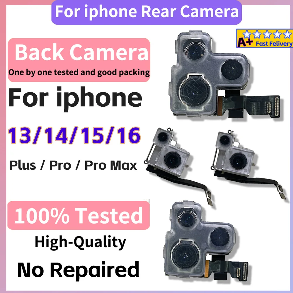 

Rear Camera For iPhone 14 Pro Max Back Camera Rear Main Lens Flex Cable Camera For iphone 13 Mini 15 PRO 15 Pro Max Camera A+