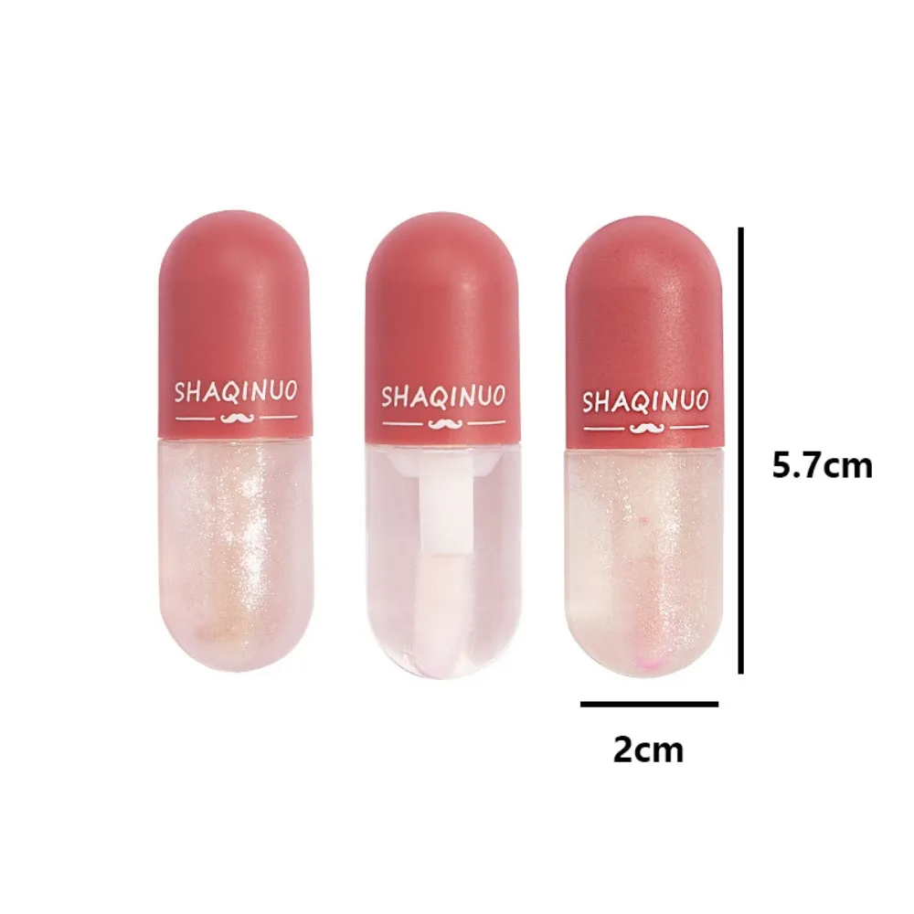 Transparente mini cápsula batom água cristal mudança de cor brilho labial espelho beleza lábio esmalte estudante cosméticos