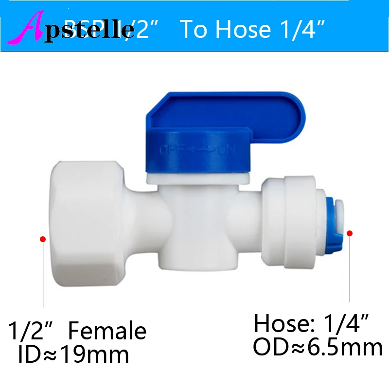 Apstelle RO Water Straight Plastic Ball Valve 1/4