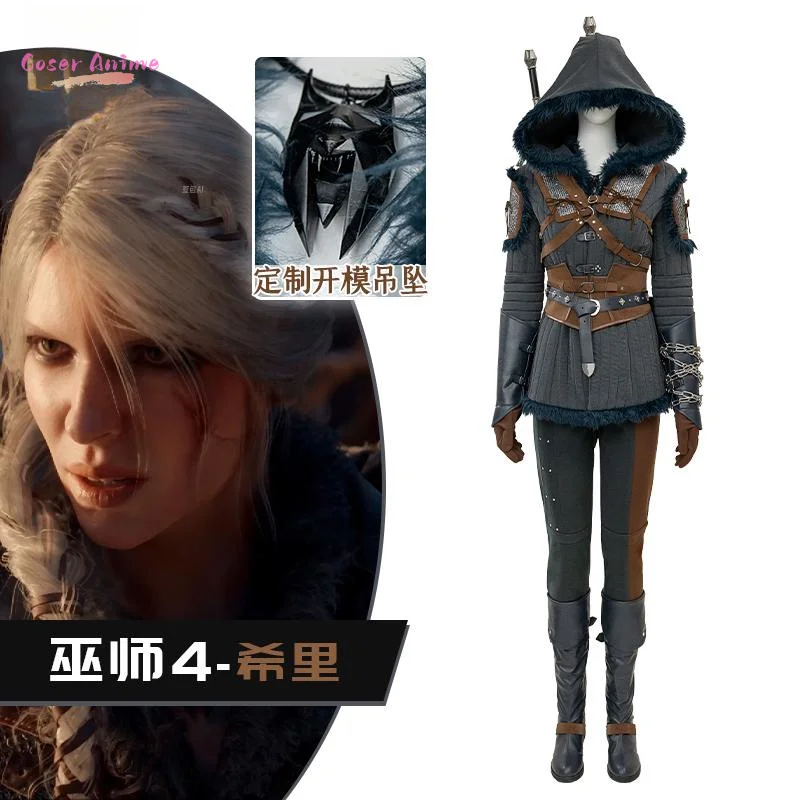 أزياء سيري ويتشر 4 التأثيرية زي سيريلا فيونا إلين ريانون للهالوين كرنفال حفلة عيد الميلاد لعب الأدوار الملابس