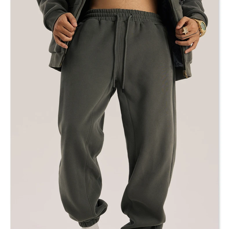 Winter Male Joggers Cargo Pants Manufacturer Drawstring Trackpants Sports Custom Plus Size Fleece Cotton Baggy Sweatpants Men