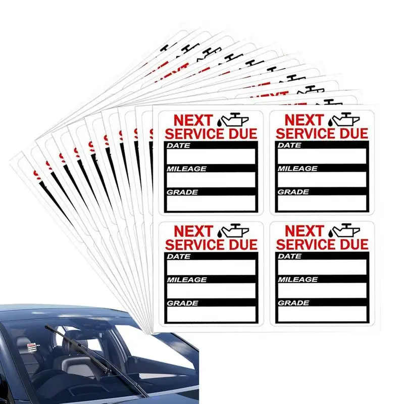 40pcs "NEXT SERVICE DUE" Oil Change Maintenance Service Reminder Stickers 2"x2" Window Sticker Adhesive Labels Car Sticker