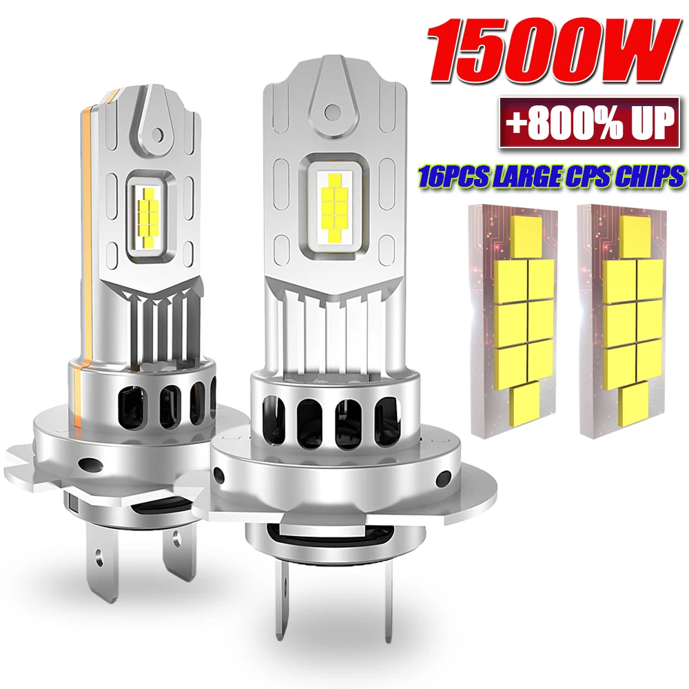 

Super Bright H7 LED CANBUS Bulbs 1500W High Power Led Car Headlight With Fan 6000K Spotlights Automobile Headlamp Fog Lights