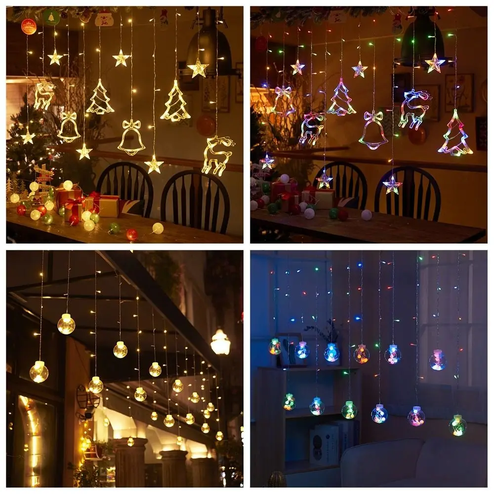 Lumières de Noël dégradées évidées à LED, ornements scintillants, guirlandes lumineuses extérieures du père Noël, 3.5m