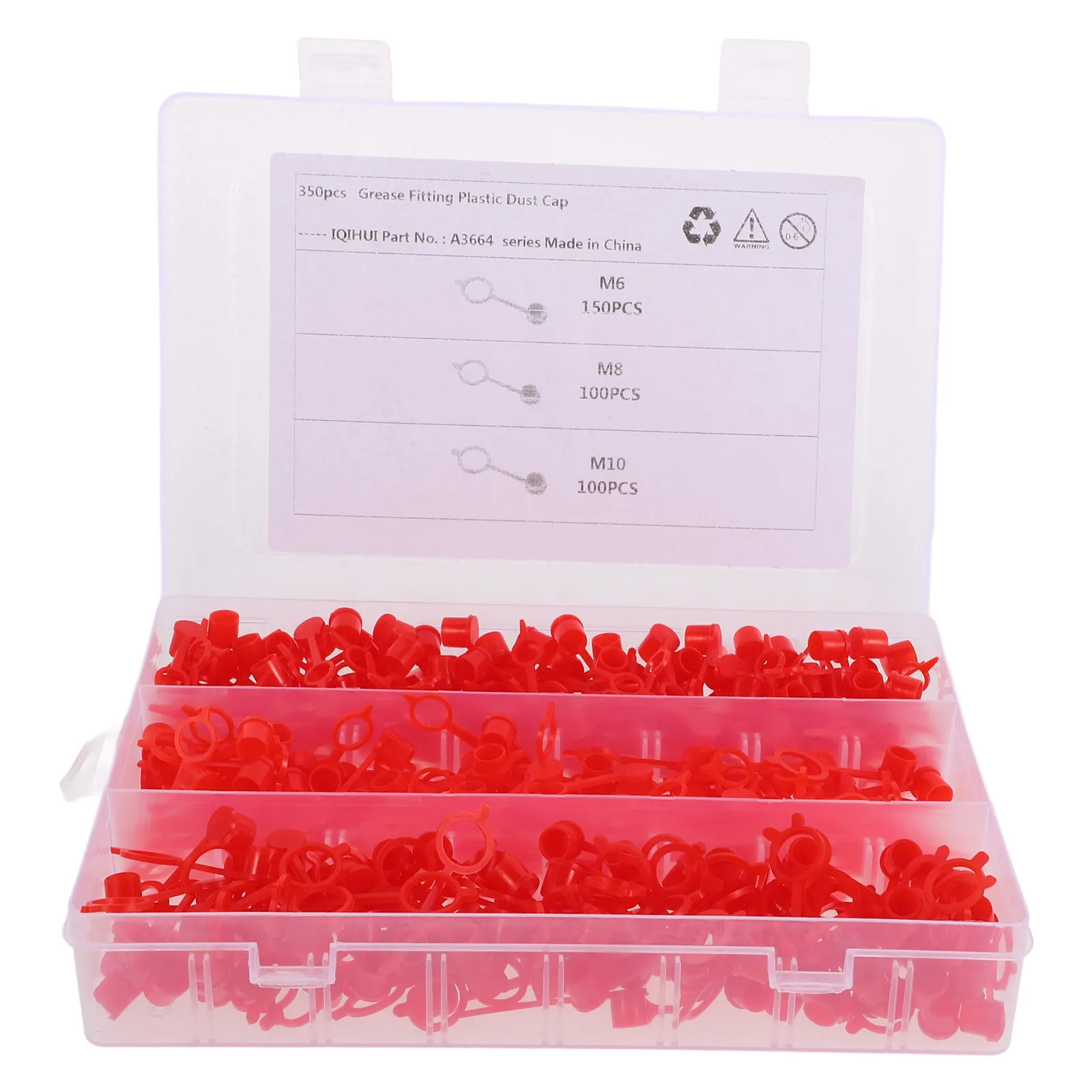 

350pcs Grease Fitting Caps 3 Sizes Red Rubber Dust Plug For Cars Motorcycles Accessories Oil Cap Cover Trailer Bearing Cap