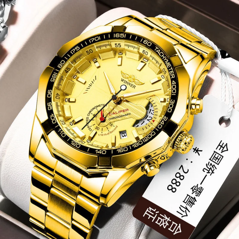 Free Shipping OUTLETSNew Product winner 340 Classic Look Men's Fashion Casual Hollow Automatic Mechanical Watch