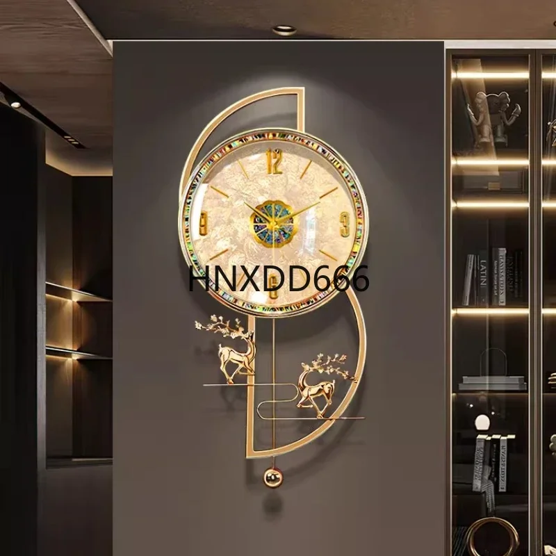 Modern High End Living Room Hallway Bedroom Wall Hanging Creative Wall Clock Battery Version No Punching Required Home Decor