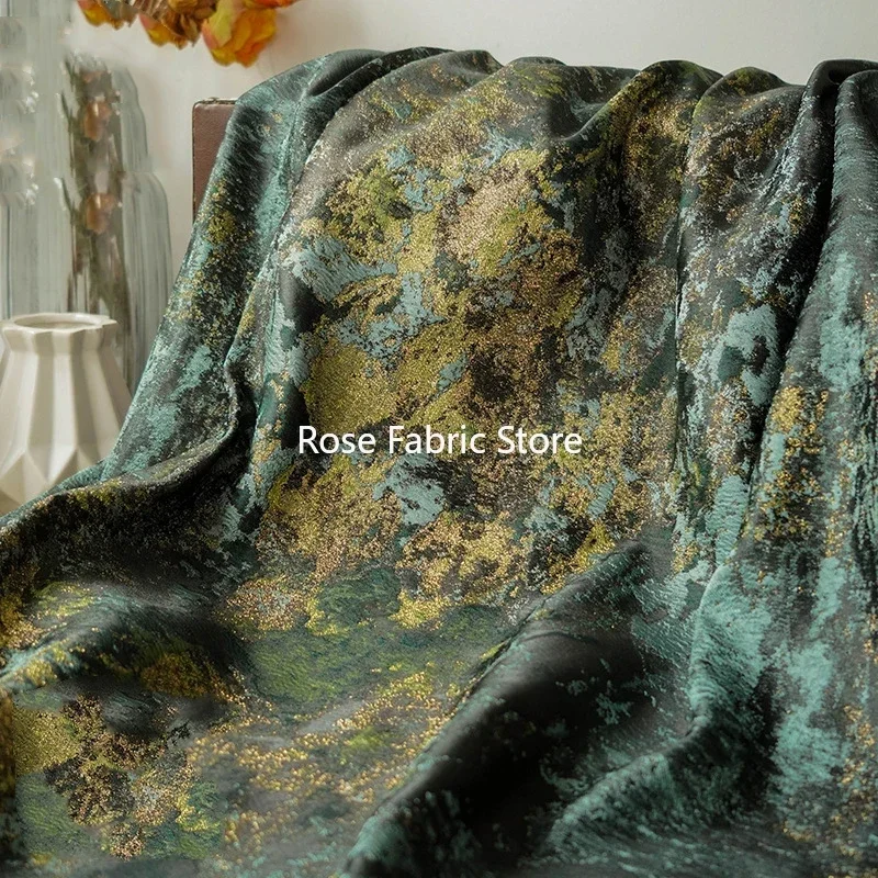 

1 метр, 1 метр, позолоченная тяжелая жаккардовая ткань в стиле ретро, изысканное платье, юбка, сумка, декоративная швейная ткань