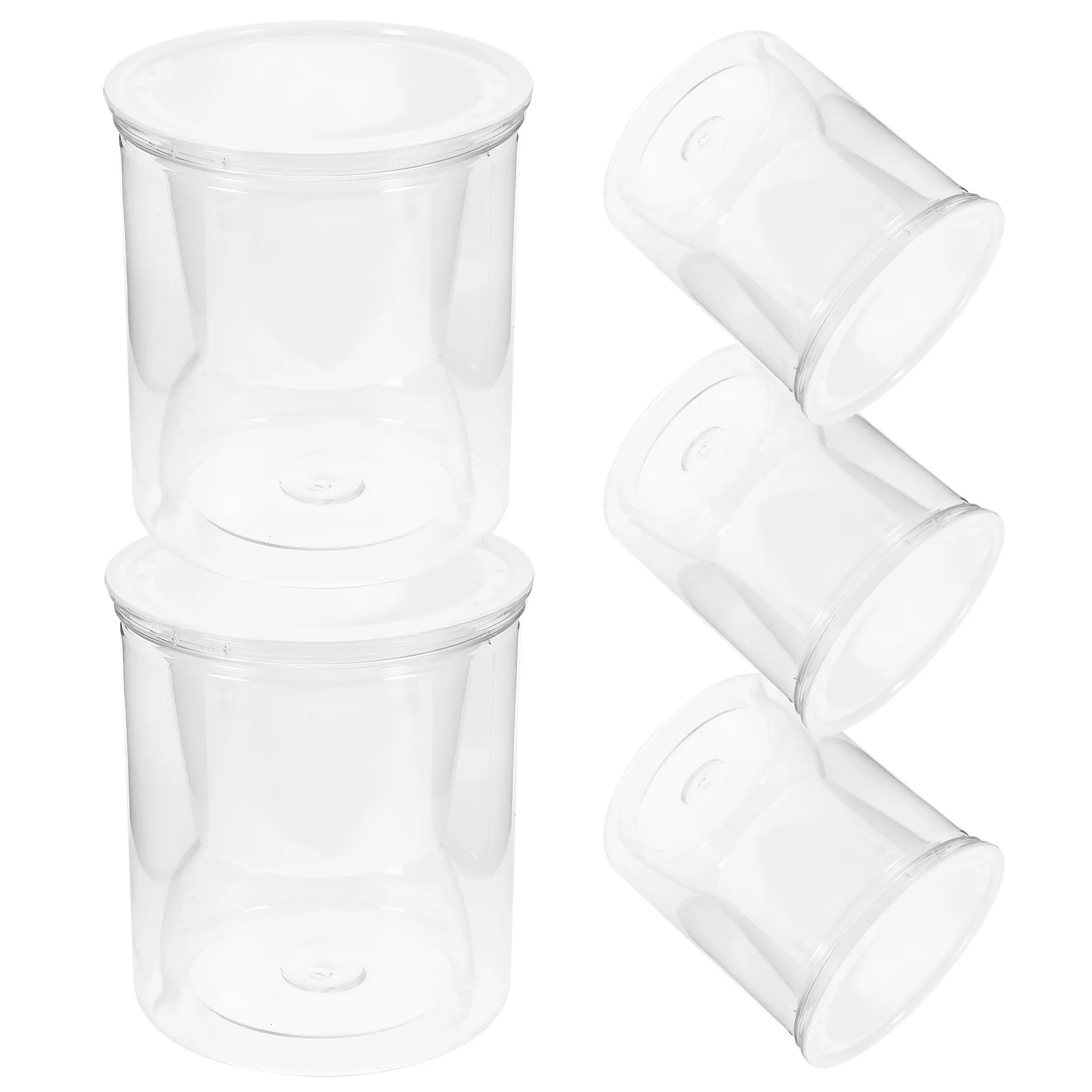 5 Sets Transparent Lazy Flower Pot Hydroponic Grow Planter Water Absorption Self Watering Round Plastic Garden