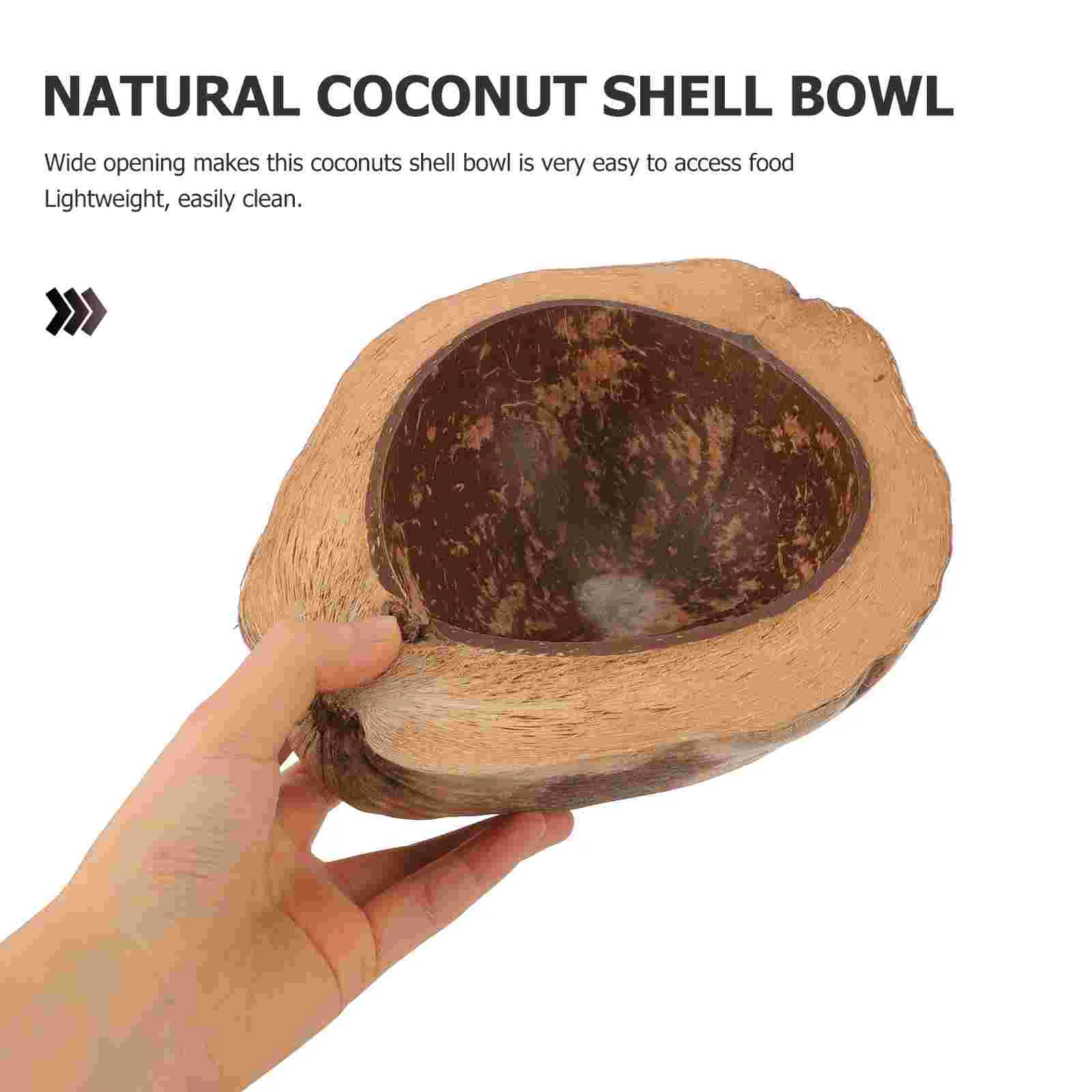 Natural Coconut Shell Scented Cup Hainan Old Bowl Dried Fruit Plate Round Tray Food Containers Serving Products