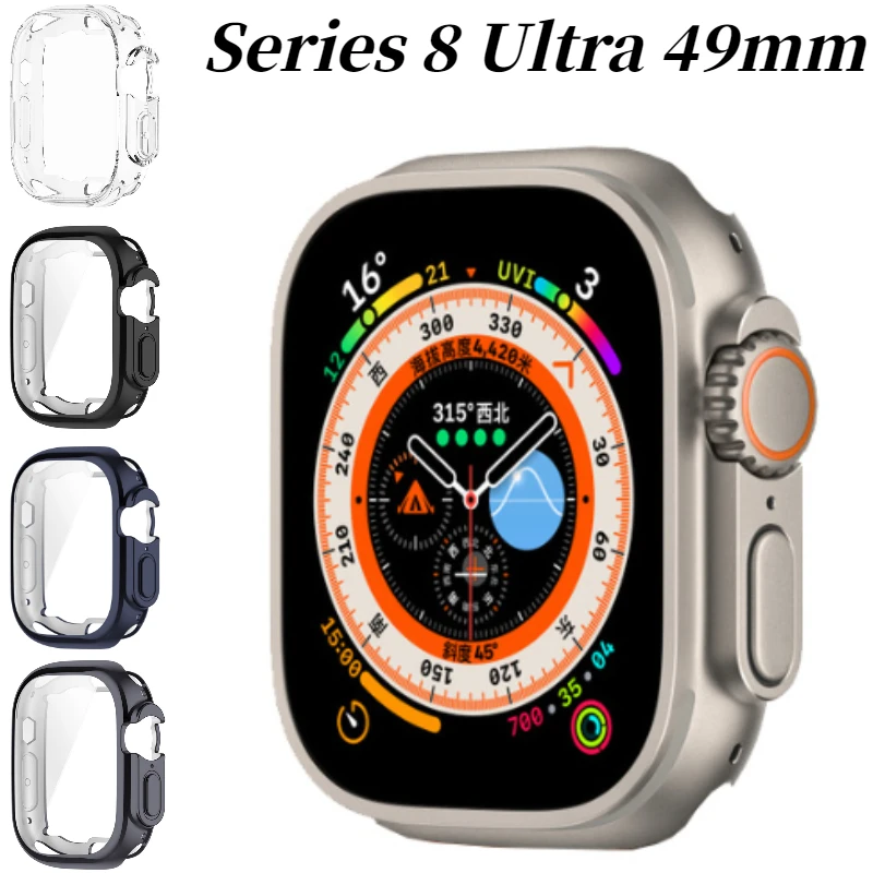 

360 Full Coverage Case For Apple Watch Ultra 49mm Screen Protector Cover Protective Shell iWatch 9 8 7 45mm 41mm TPU Bumper Case