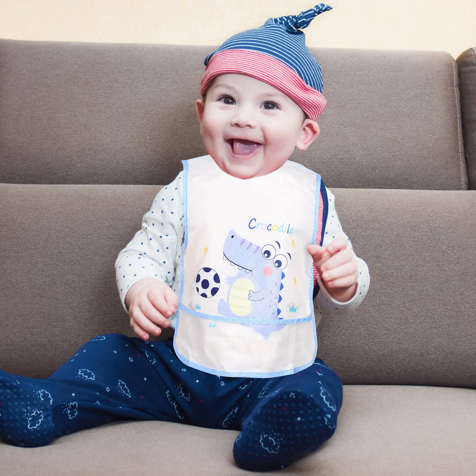 

Дышащий летний водонепроницаемый нагрудник для младенцев из гладкого полиэстера и хлопка, легко моющийся, для кормления, защита от слюней, защита одежды