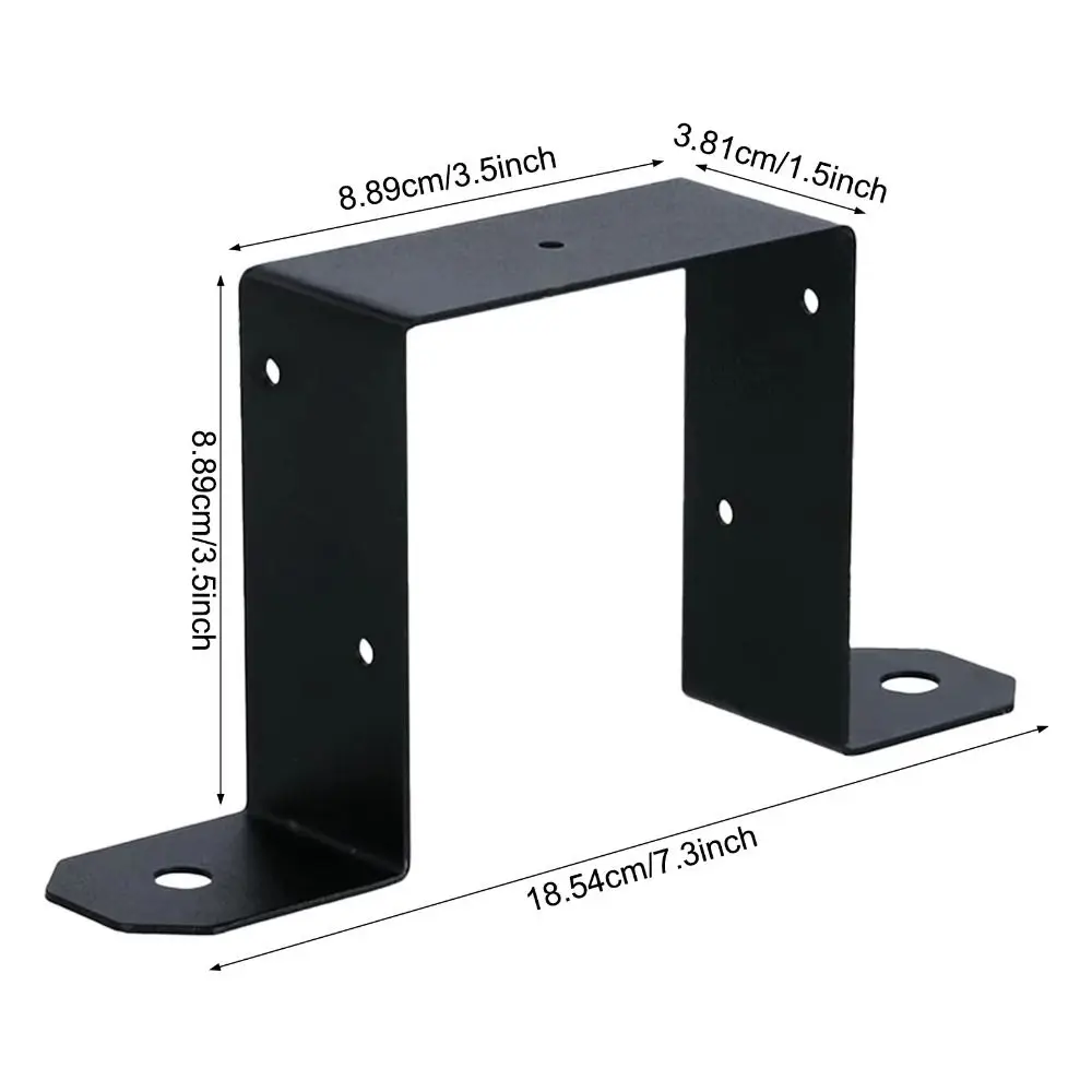 4 قطع من ربطات العنق الثقيلة المقاومة للتآكل، دعامات سياج سوداء سهلة التركيب، هيكل قوي