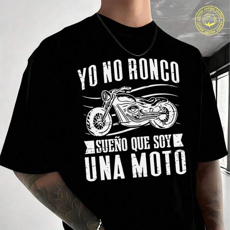 

New Arrived Motorcycle Biker Spanish Sayings Dad Boyfriend Gifts Moto T-Shirt Cotton Short Sleeve Summer Men and Women Tops Tee