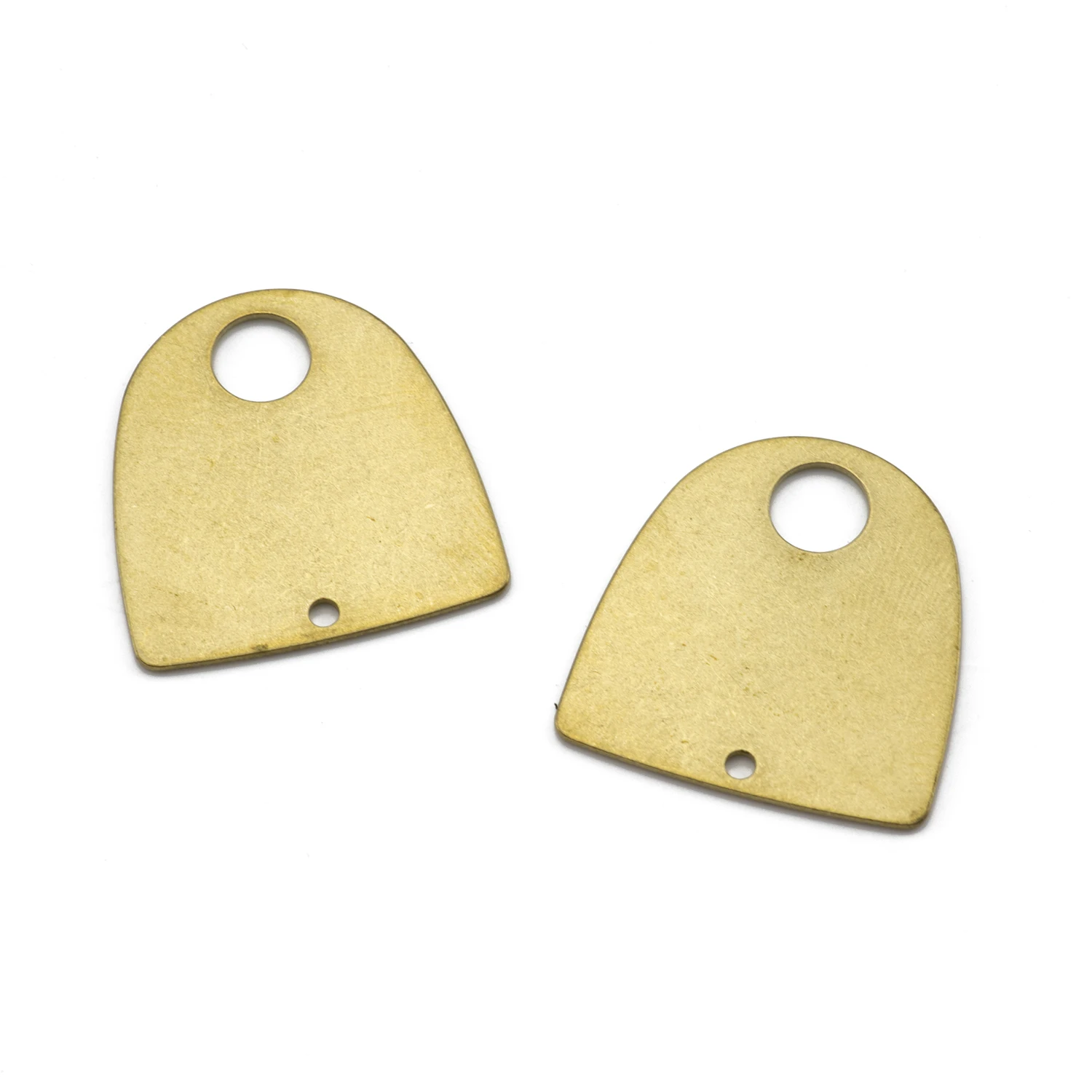 10Pcs Raw Brass Half Round Trapezoid Charms Connectors 2 Holes Pendant Diy For Earrings Jewelry Bracelet Making Supplies