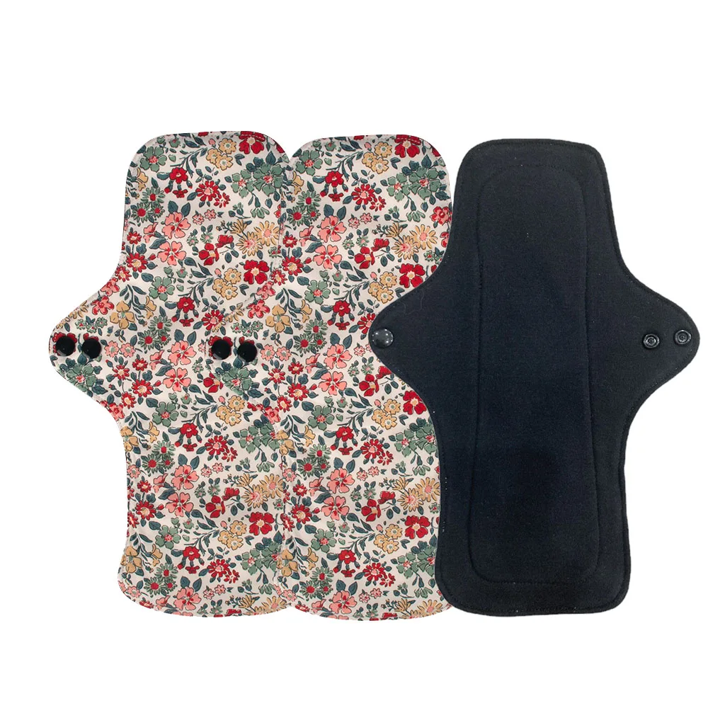 

Набор из 3 многоразовых моющихся хлопковых менструальных прокладок с принтом, дышащие, мягкие, гигиенические, размеры 30см, 26см, 20см на выбор