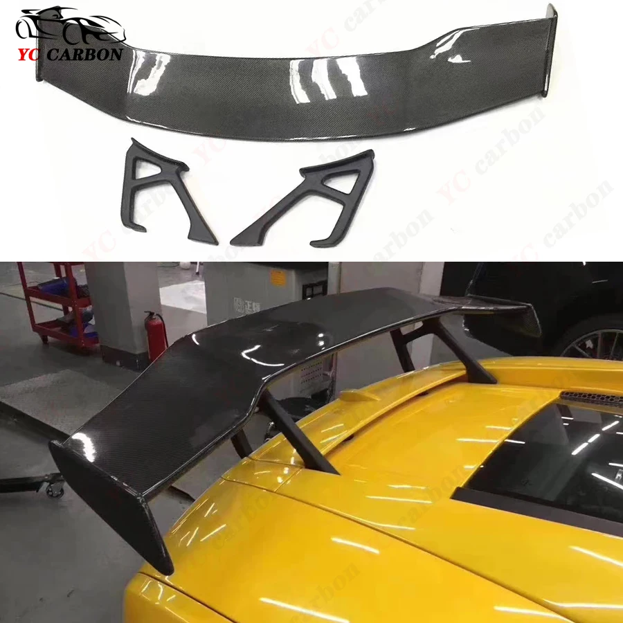 For Lamborghini Gallardo LP550 LP610 Carbon Fiber Rear Spoiler Rear Wing Lip Tail Trun k SpoilersTail fins Separator Body Kit