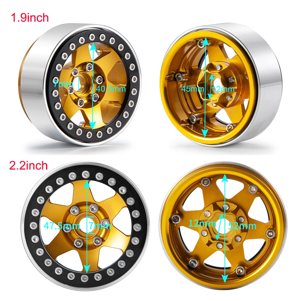 RCGOFOLLOW Aluminum Alloy Wheel Rims Rc Wheel Rims For 1/10 Rc Wheel Rims SCX10 D90 TRX4 TF2 CC01 Capra