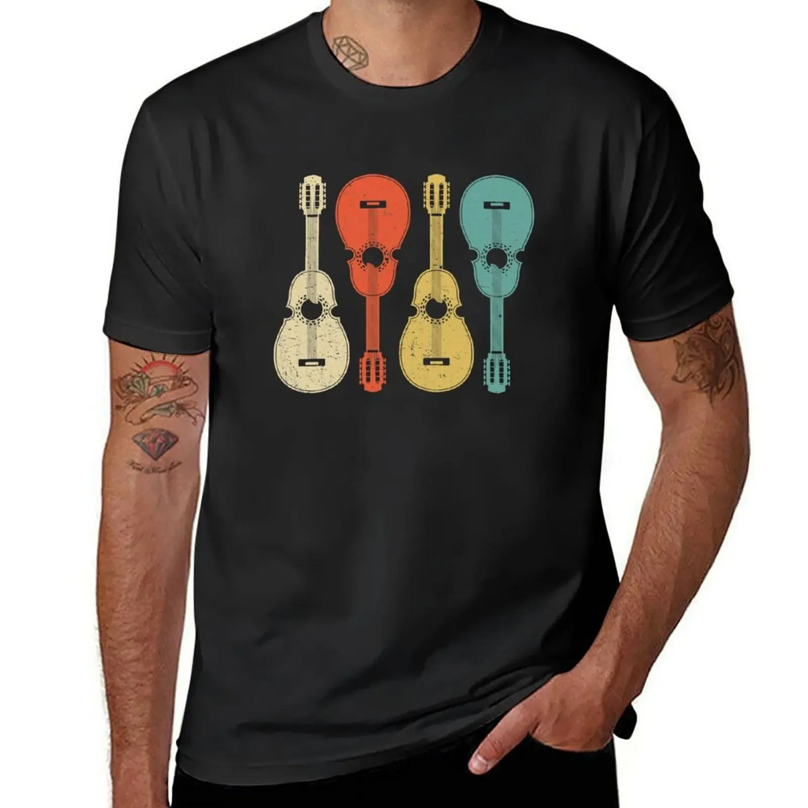 

Cuatro De Puerto Rico Vintage Music Instruments T-Shirt shirts graphic tees Blouse cute tops mens t shirt