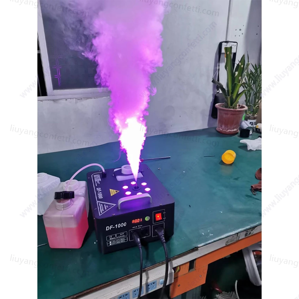 1000W Smoke Machine RGB LED Vertical Fog Machine Stage Lighting Spray Fogger dla DJ Show Wedding Party Event Concert Disco Club