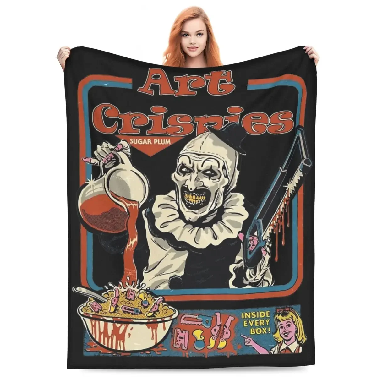 Art Crispies Terrifier Blankets Fleece Winter Multi-function Lightweight Thin Throw Blanket for Home Outdoor Quilt