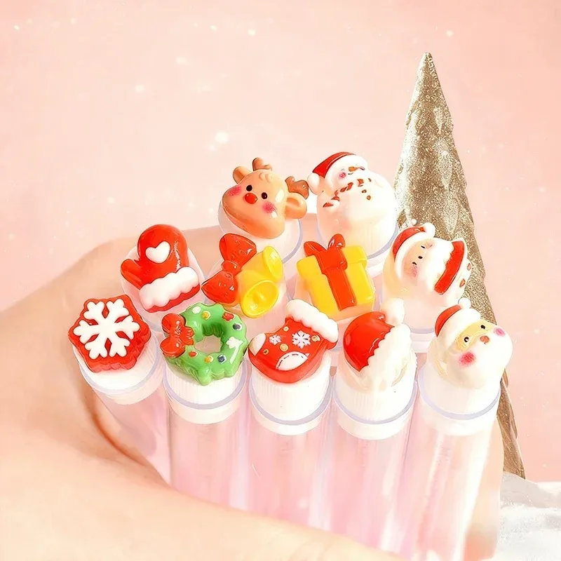 Tubes de brosse à cils de noël, avec brosse à cils réutilisable, Design du père noël, anti-poussière, fournitures d'extension de cils, 10 pièces