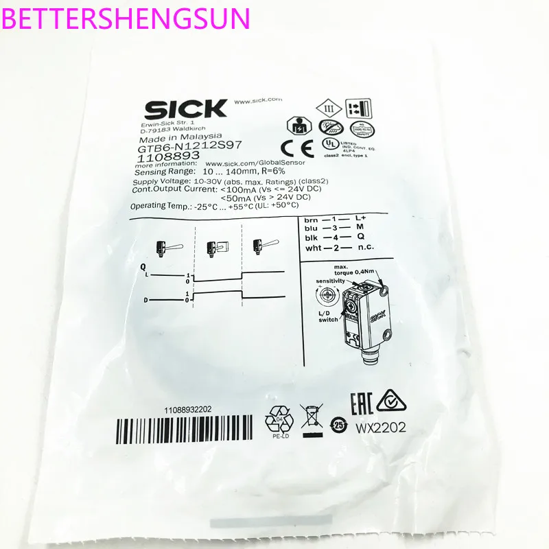 

Brand New & Original GTB6-N1212S97 Diffuse Reflection Photoelectric Sensor 1108893