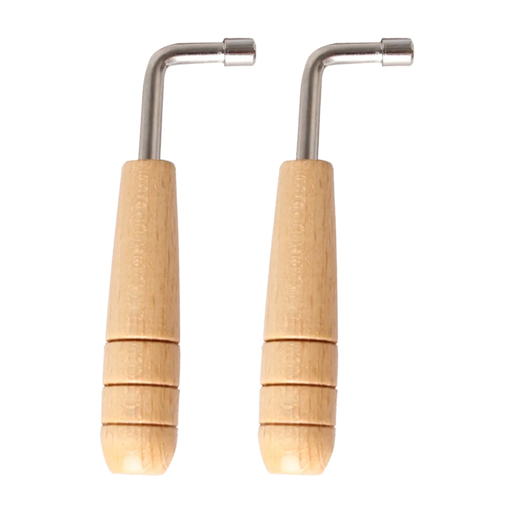 2 Pcs Lyre Wrench Harp Tuning Wooden Handle Professional Instrument Adjustment Reliable Tune