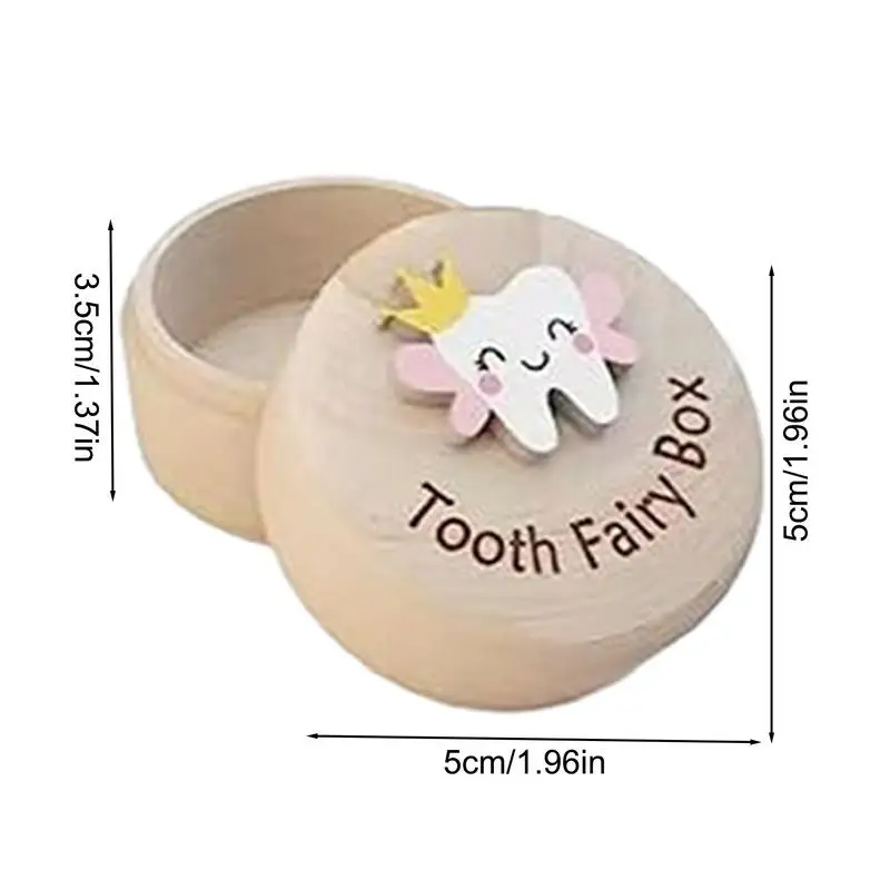 Zahnfee Box Holz Baby Memory Box für Zahn fallen gelassen Zahn Andenken Aufbewahrung sbox niedlich geschnitzte Box Baby Zahnbox Container