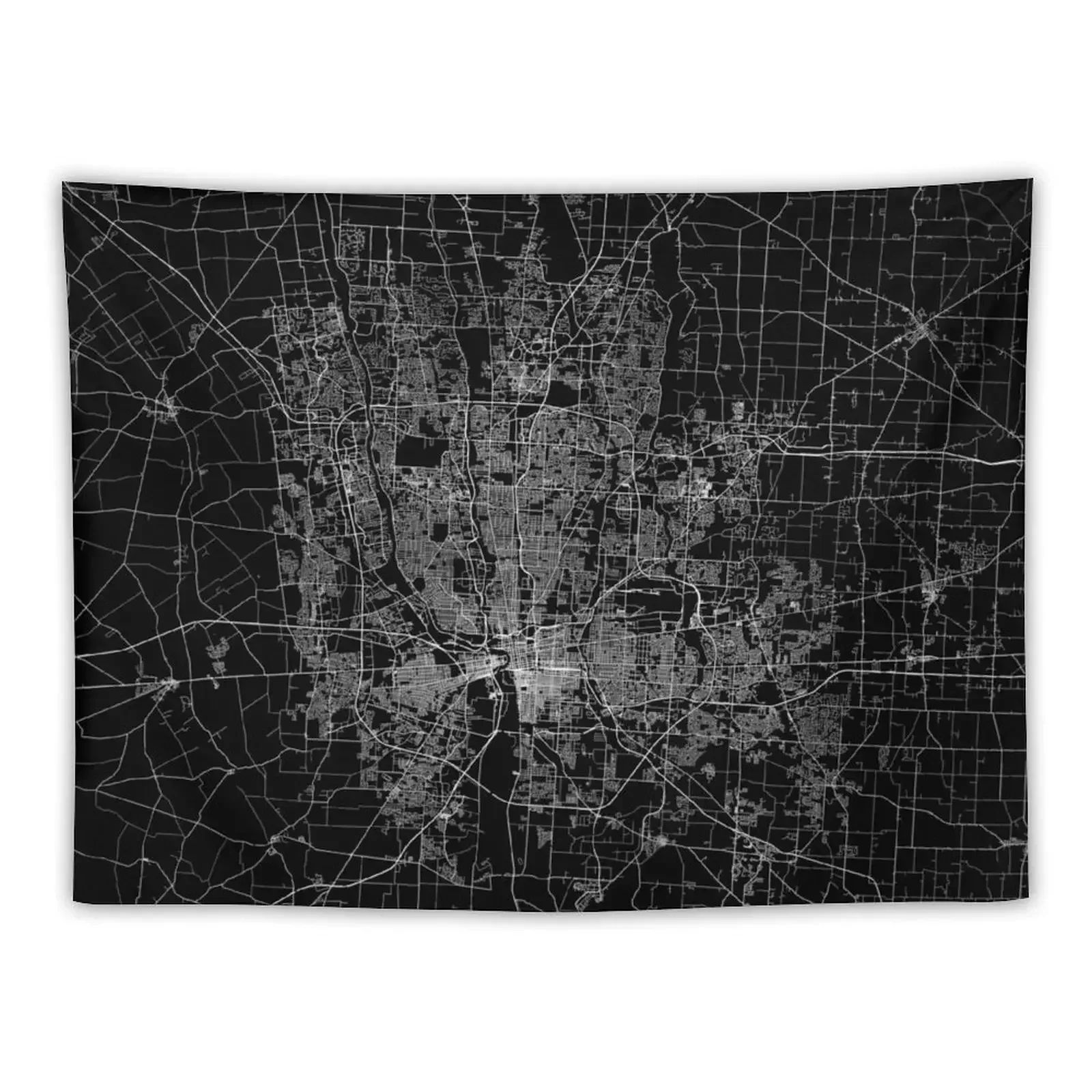 Columbus map Ohio Tapestry Aesthetic Room Decors Decor Home Tapestry