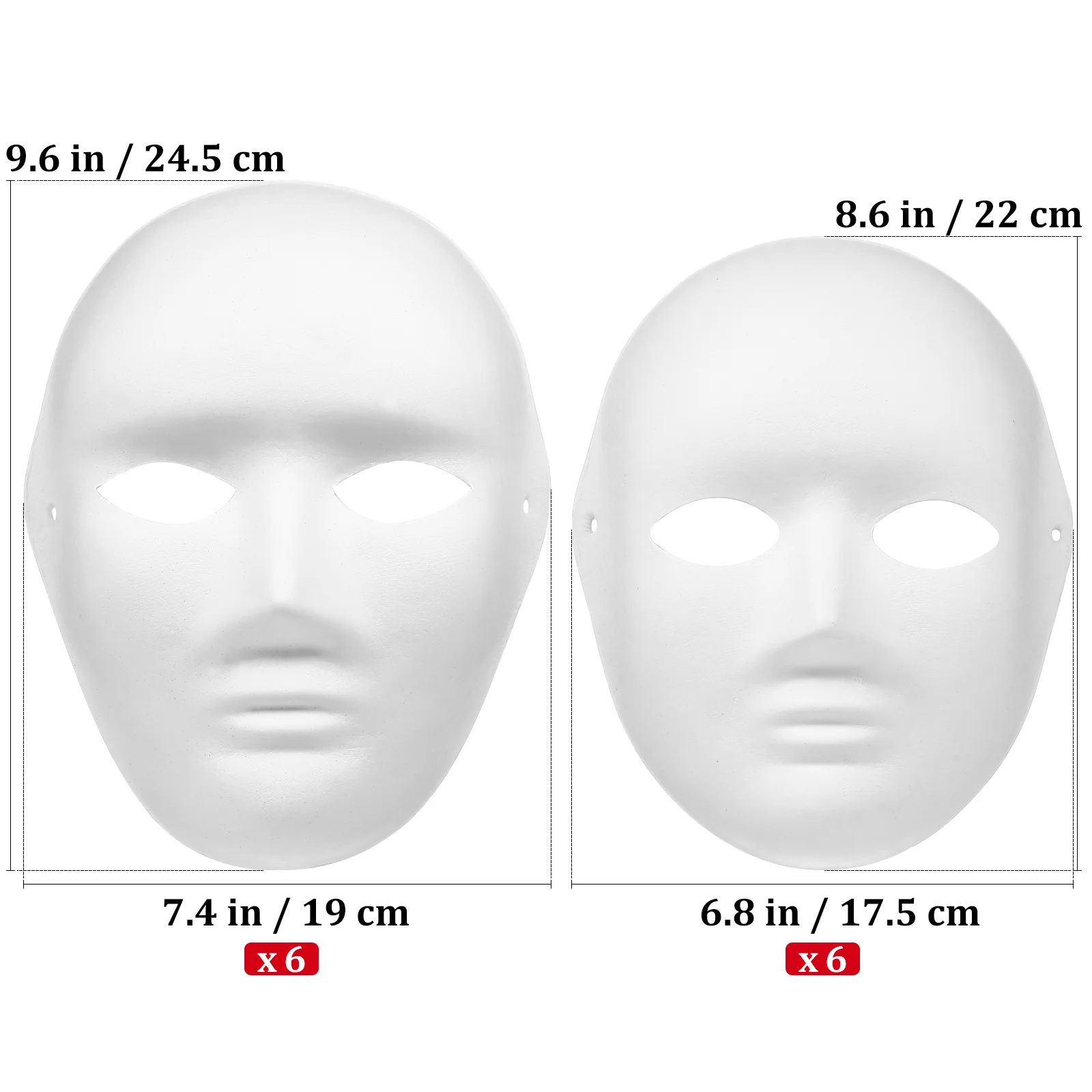 12 Pcs DIY Painting Mask Scary Halloween Costumes Prom Facial Unique Design Couples Masks