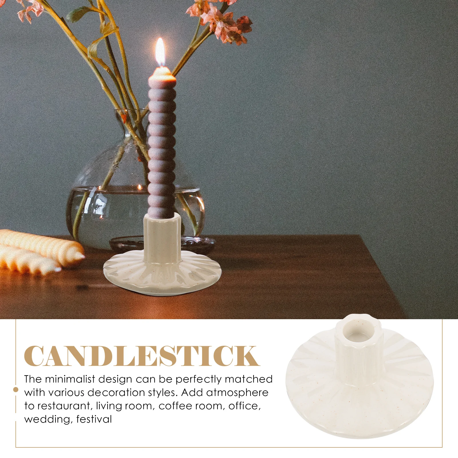

Living Room Holder Candleholders Desktop Candlestick Ornaments Textured Candlesticks Ceramic Decorative