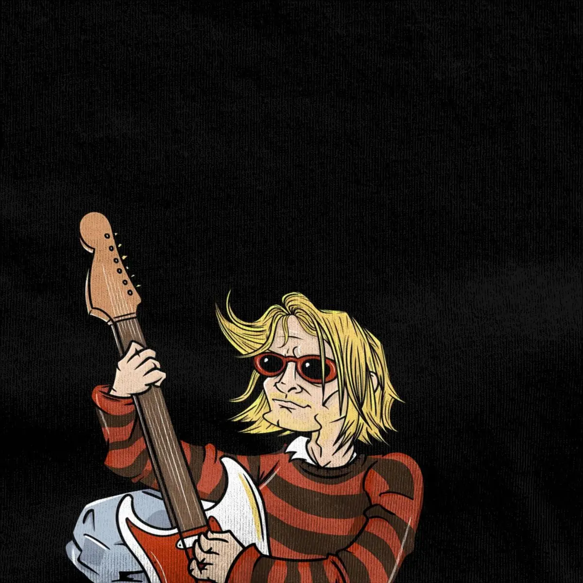 Men's Kurt Guitar T Shirts stripey Cobain Cotton Tees Summer Short Sleeve T-Shirt O Neck Fashion Custom Logo Tee Shirt Big Size