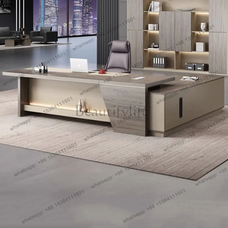 FG Modern Computer Office Desk Wooden Standing Executive Decoration Office Desk Organizers Aesthetic Escrivaninha Salon Furnitur
