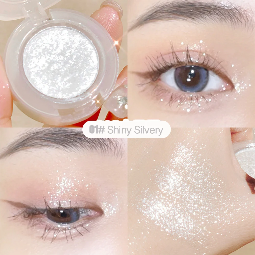 Monochrome Diamond Eye Shadow Palette Waterproof Glitter Eyeshadow Glossy Bright Shiny Highlighter Shadow Shimmer Eyes Makeup