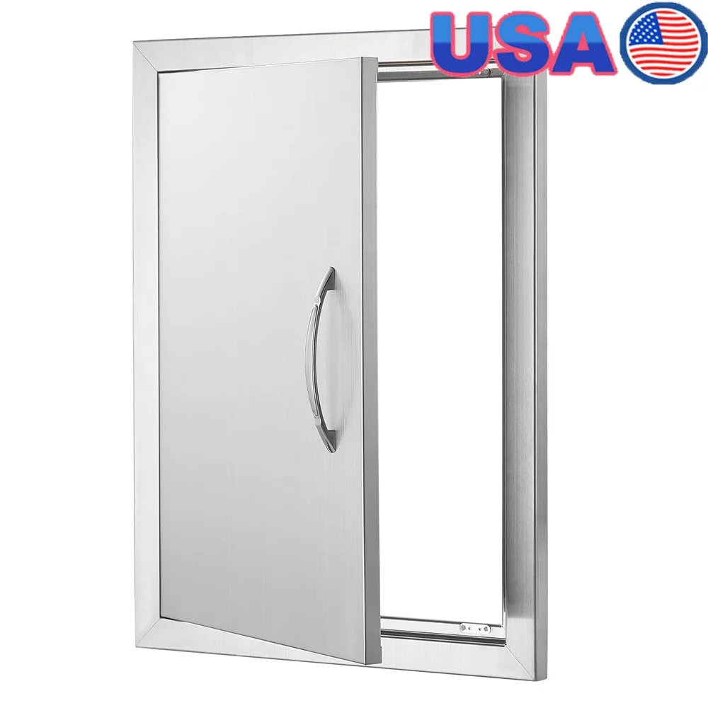 

Stainless Steel BBQ Access Door Outdoor Kitchen Wall Recessed Entry Portal Magnetic Closure User Friendly Design Easy Install