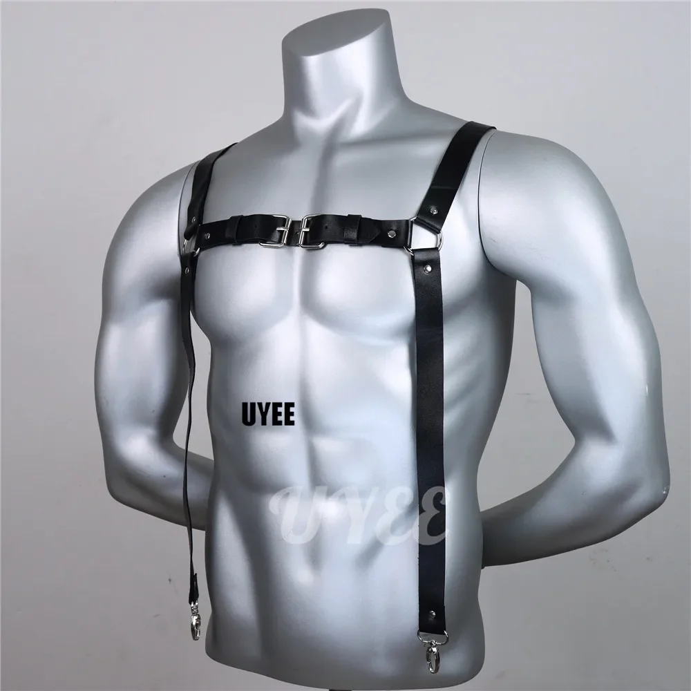 UYEE Vintage Men's Suspender PU Leather Brace Male Strap For Women Wild Leisure Casual Belt Shirt Suspenders Jeans Accessories