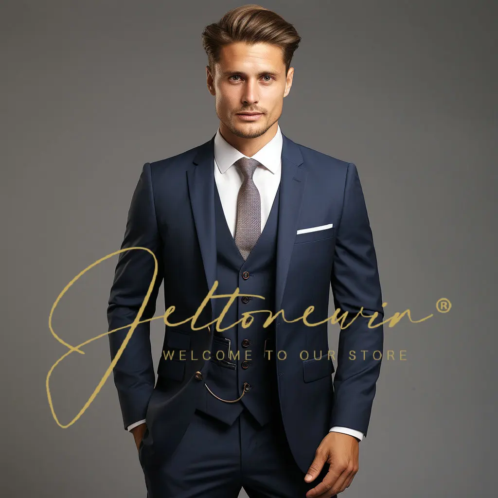 

2024 Design Slim Fit Men Suits For Wedding Groom Tuxedos Suits Best Man Prom Party Blazer Pant Trajes De Hombre