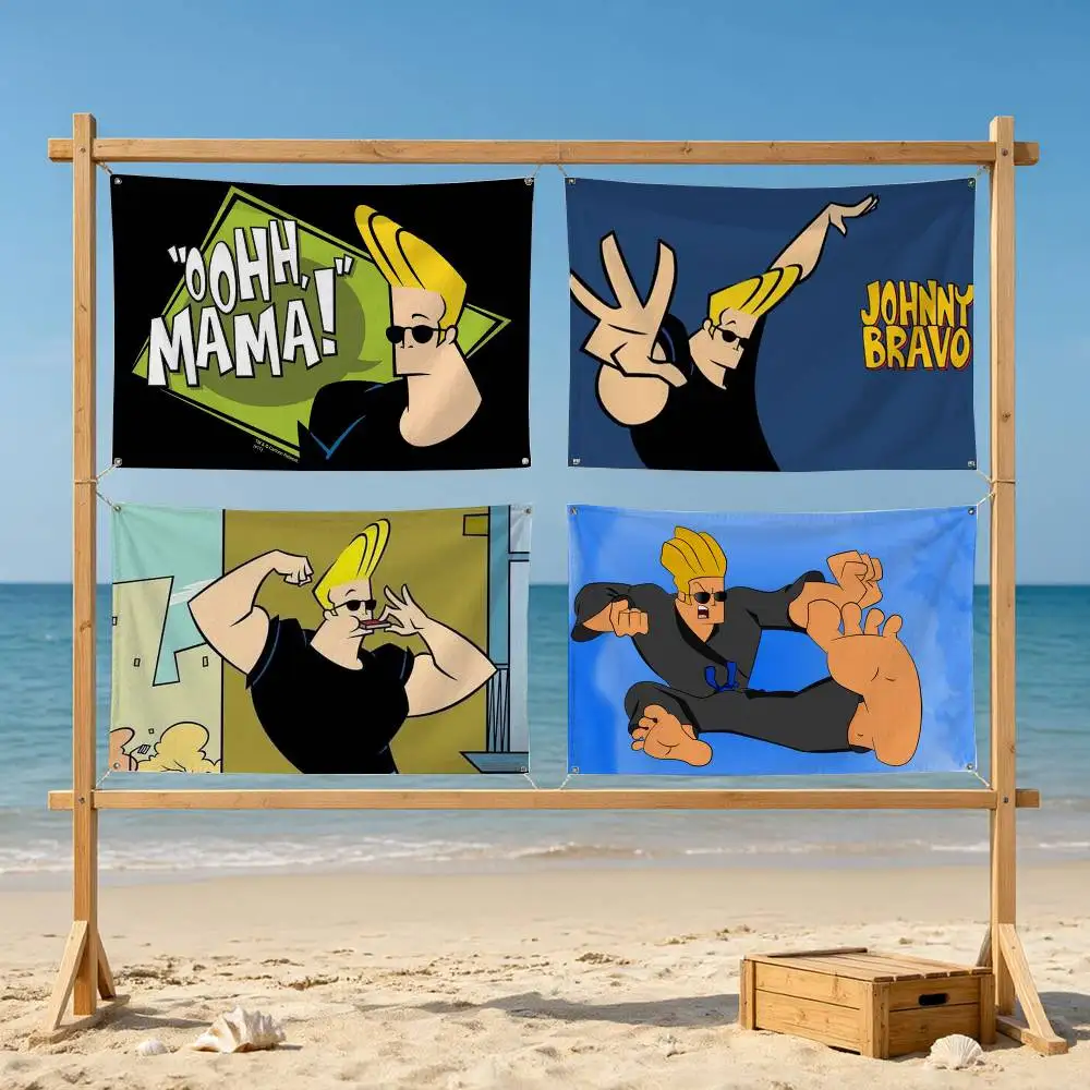 Anime J-Johnny Bravo  Flags for Bedrooms Home Decor Items Outdoor Decors Garage Decoration Flaga