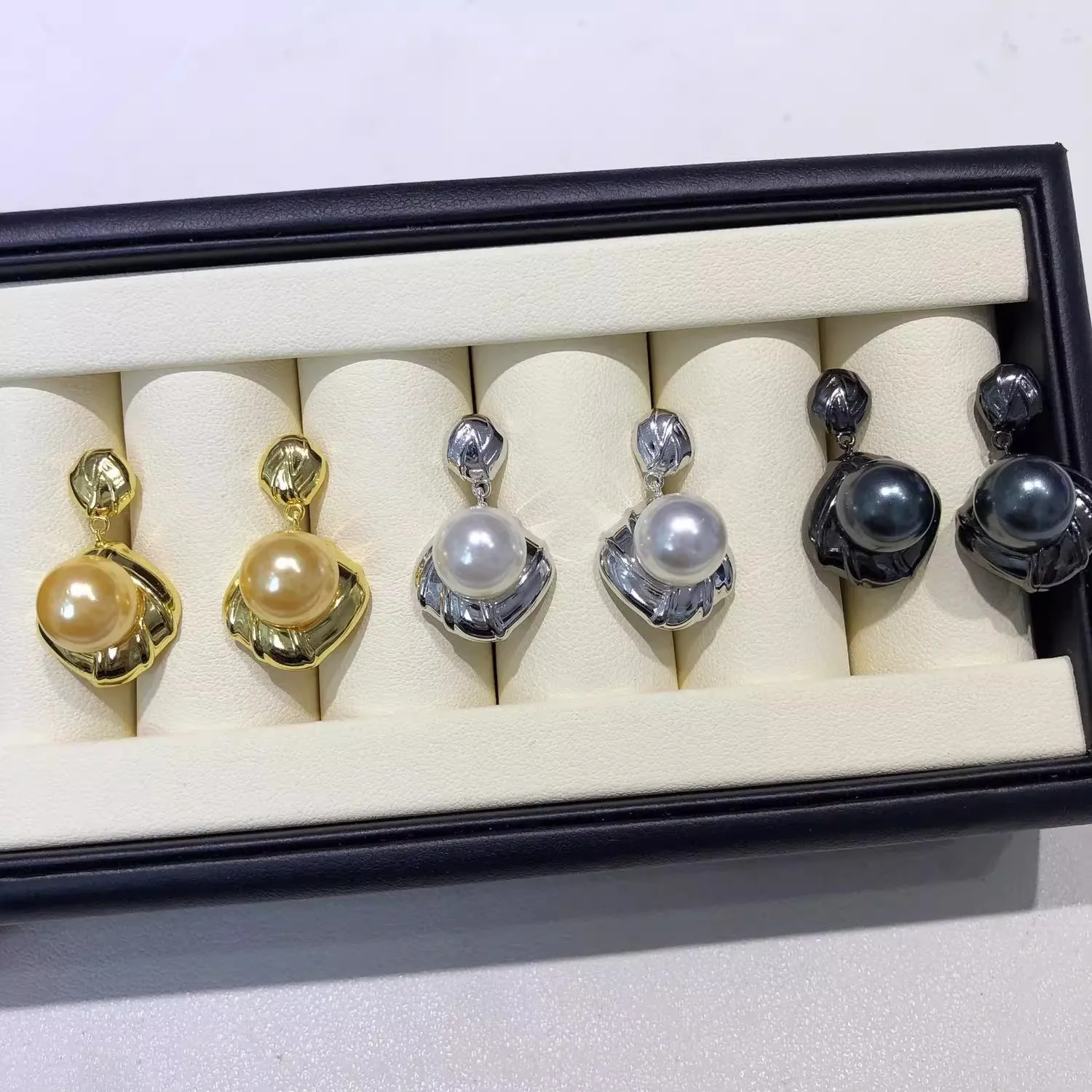 

MeiBaPJ 9mm Natural Nearround Pearls Fashion Smart Texture Drop Earrings 925 Silver Fine Wedding Jewelry for Women