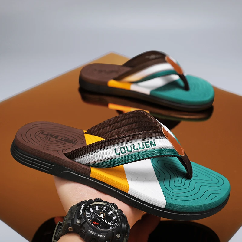 

Louluen Wide Strap Sandals Breathable Casual Slip-On Beach oes Comfortable Anti-Slip Wear-Resistant Outdoor Slippers