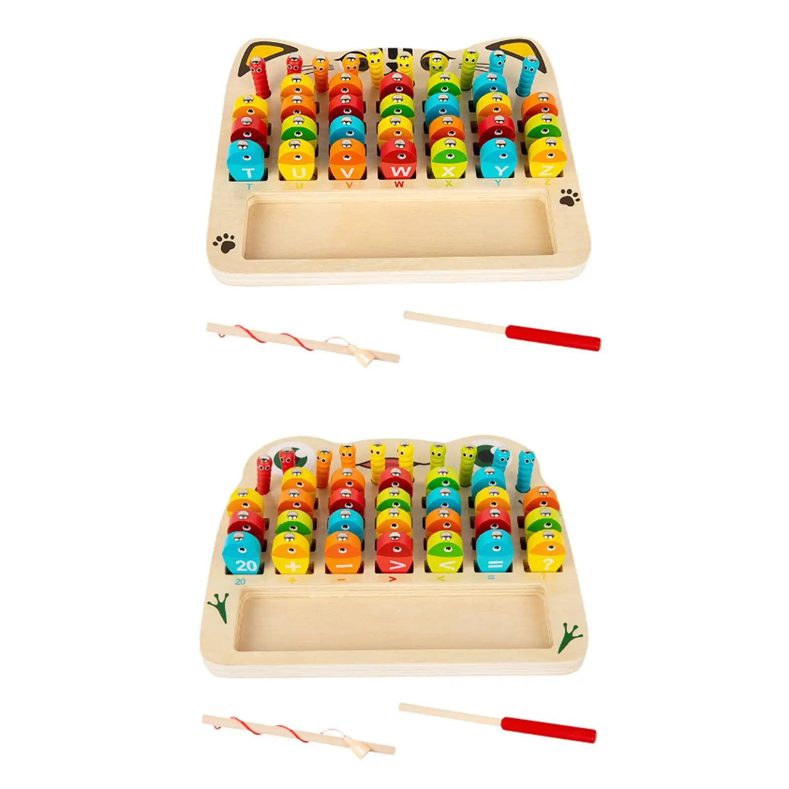 Fishing Game Play Set Fine Motor Skill Wooden Toy Kids Educational Toy Letter Fishing Game for Kids Ages 3 4 5 6 7 8 and up Gift