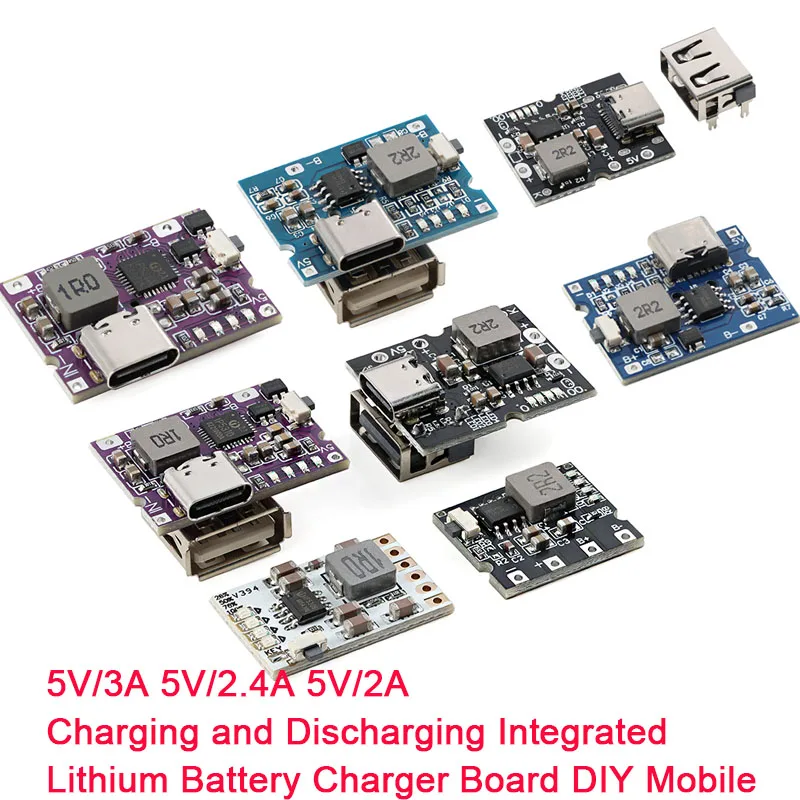 5V 3A 2A 2.4A usb TYPE-C/micro usb Boost Step Up Power Module Lithium LiPo Battery Charger Protection Board for DIY Charger